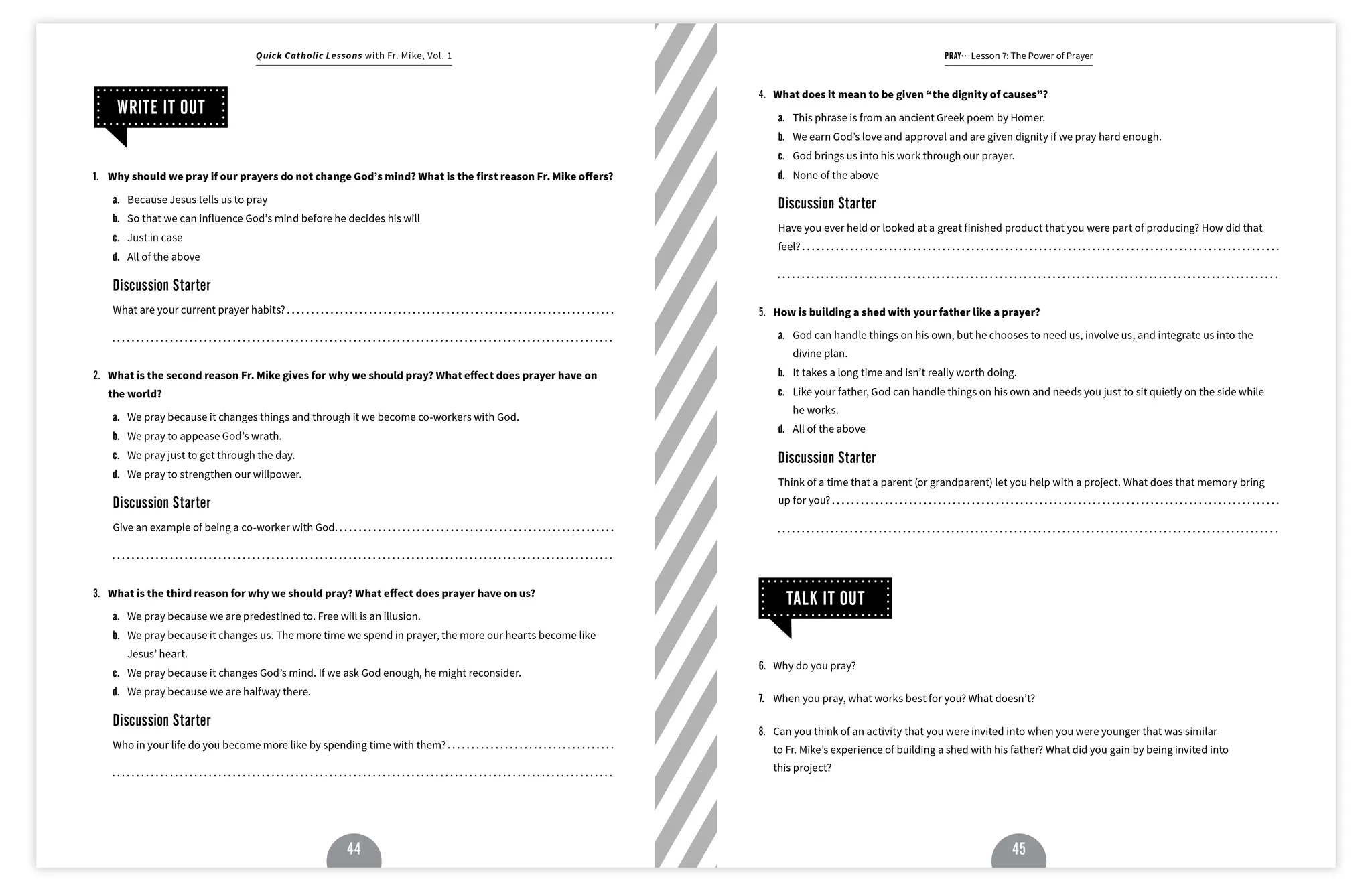 Quick Catholic Lessons with Fr. Mike: Vol. 1, Workbook Only - Image 3