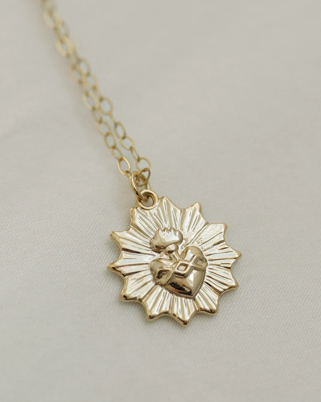 Dainty Sacred Heart Necklace - Image 3