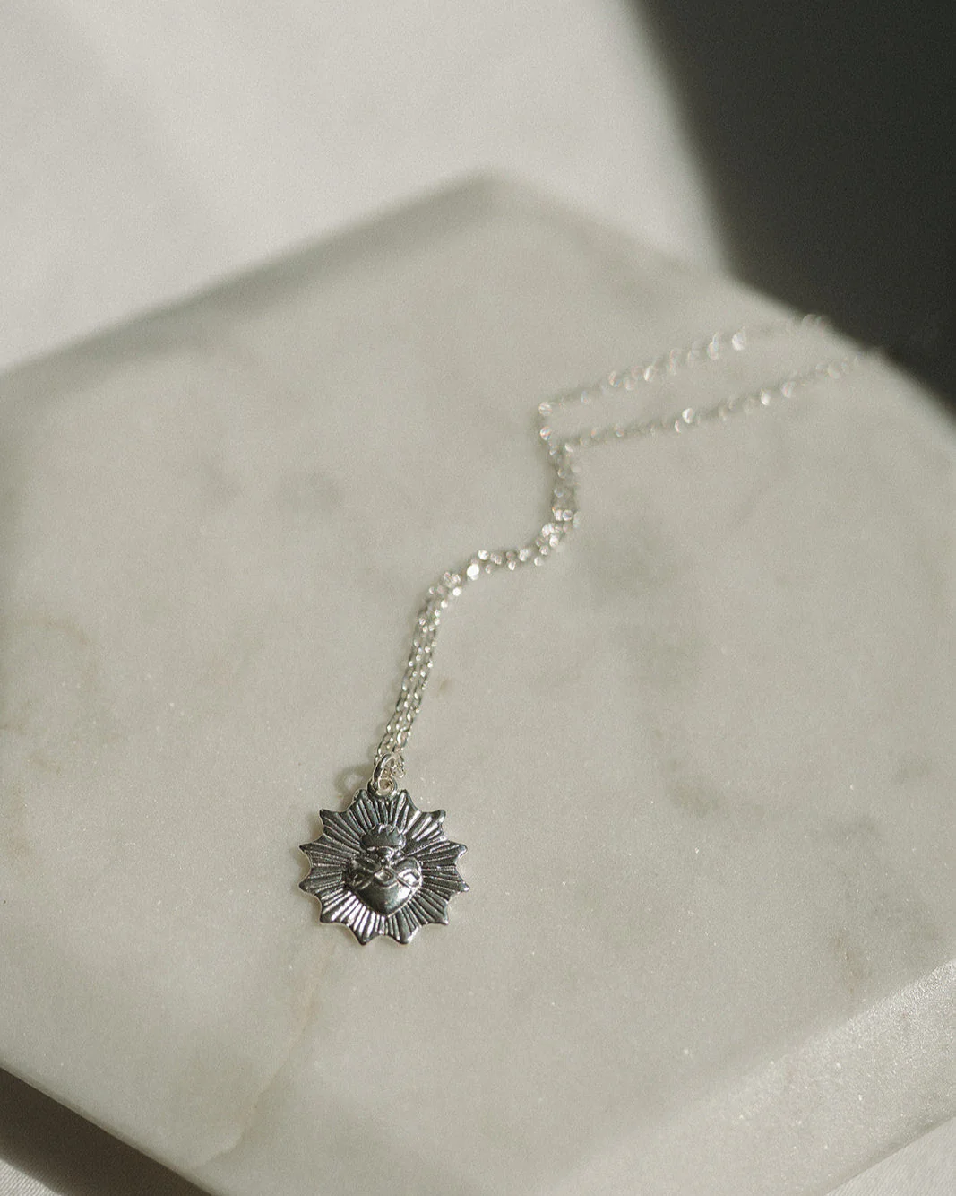 Dainty Sacred Heart Necklace - Image 5