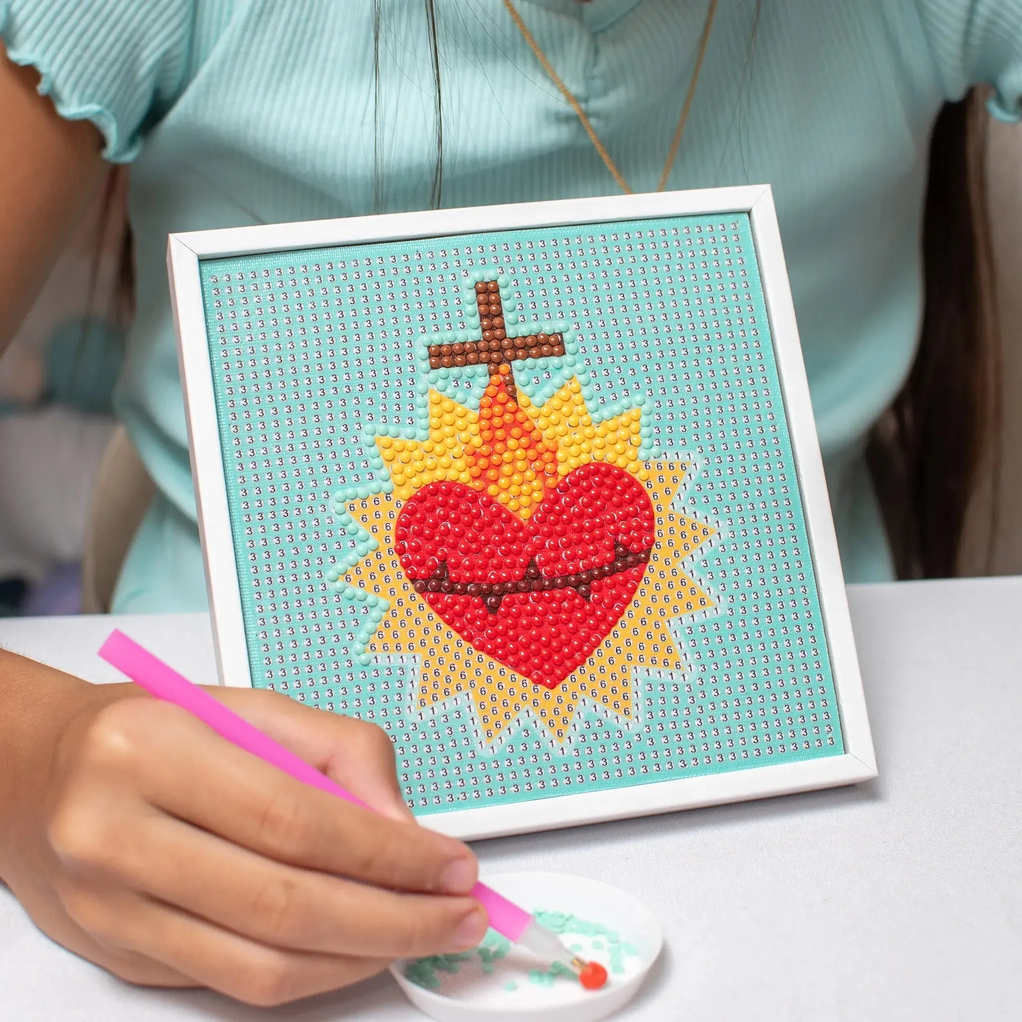 Sacred Heart of Jesus Gem Art Craft Kit - Image 4