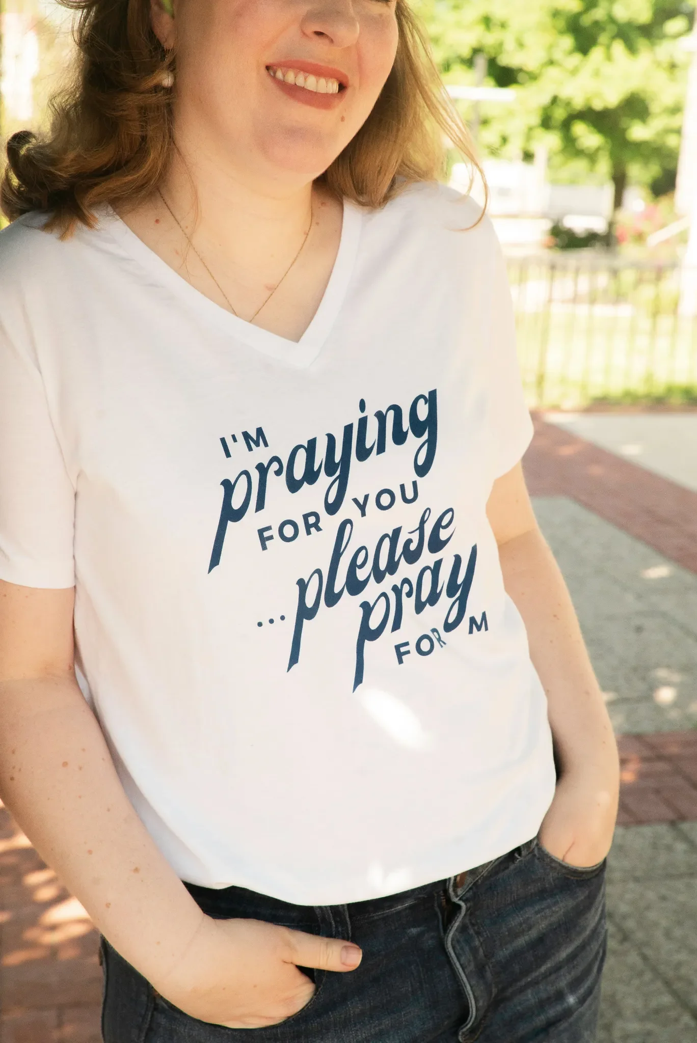 "I'm Praying for You" Women's V-Neck Shirt - Image 5