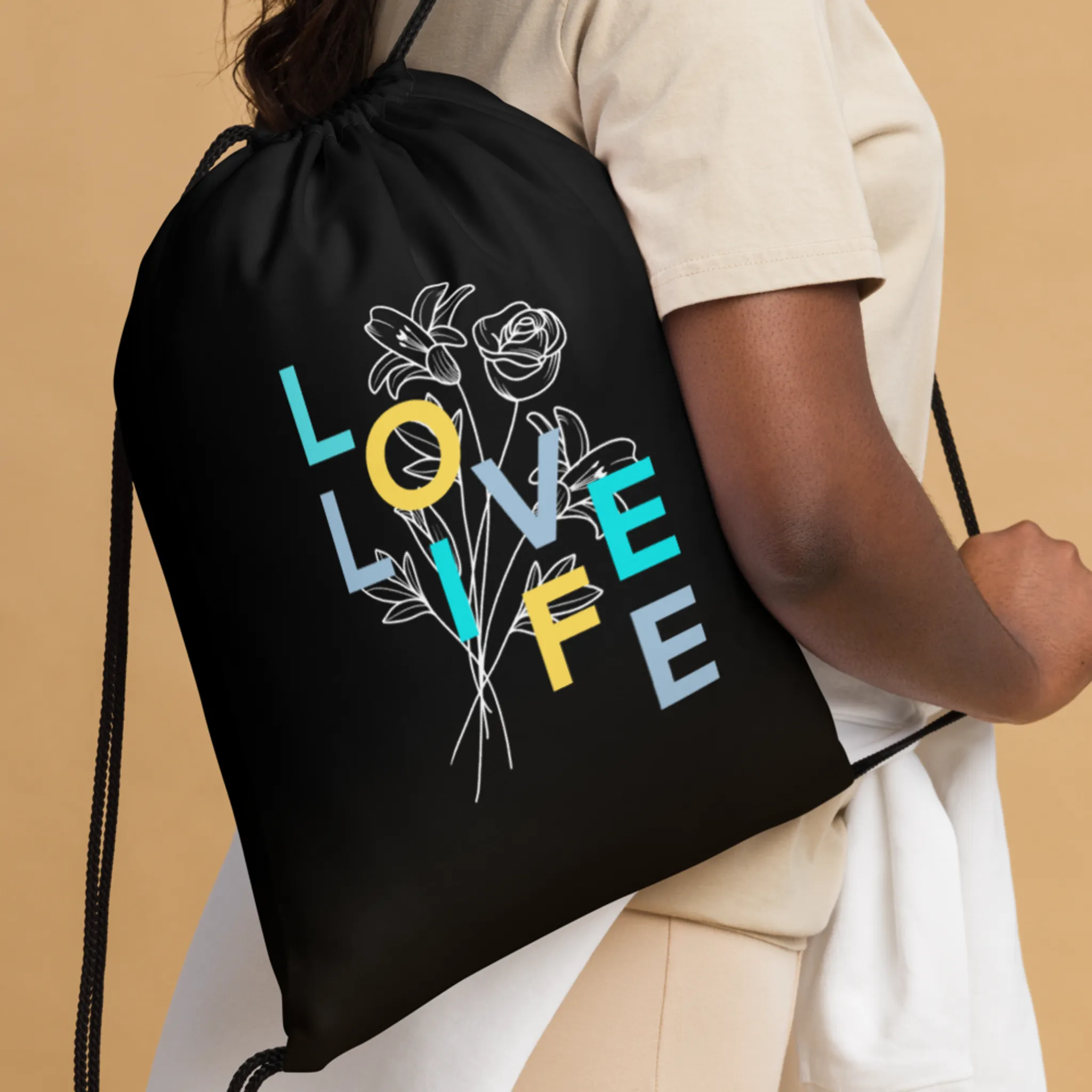Love Life Drawstring Bag - Image 2