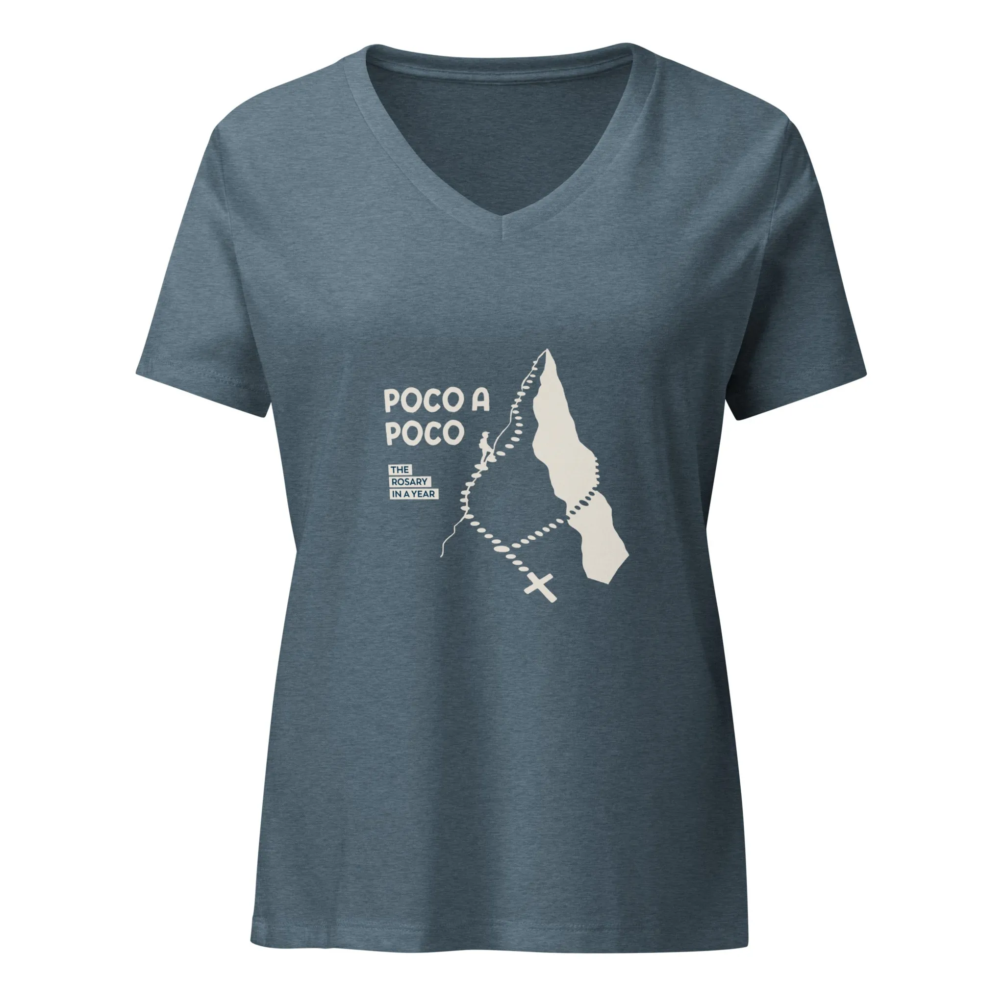 Rosary in a Year Poco a Poco V-Neck Women's Shirt - Image 4