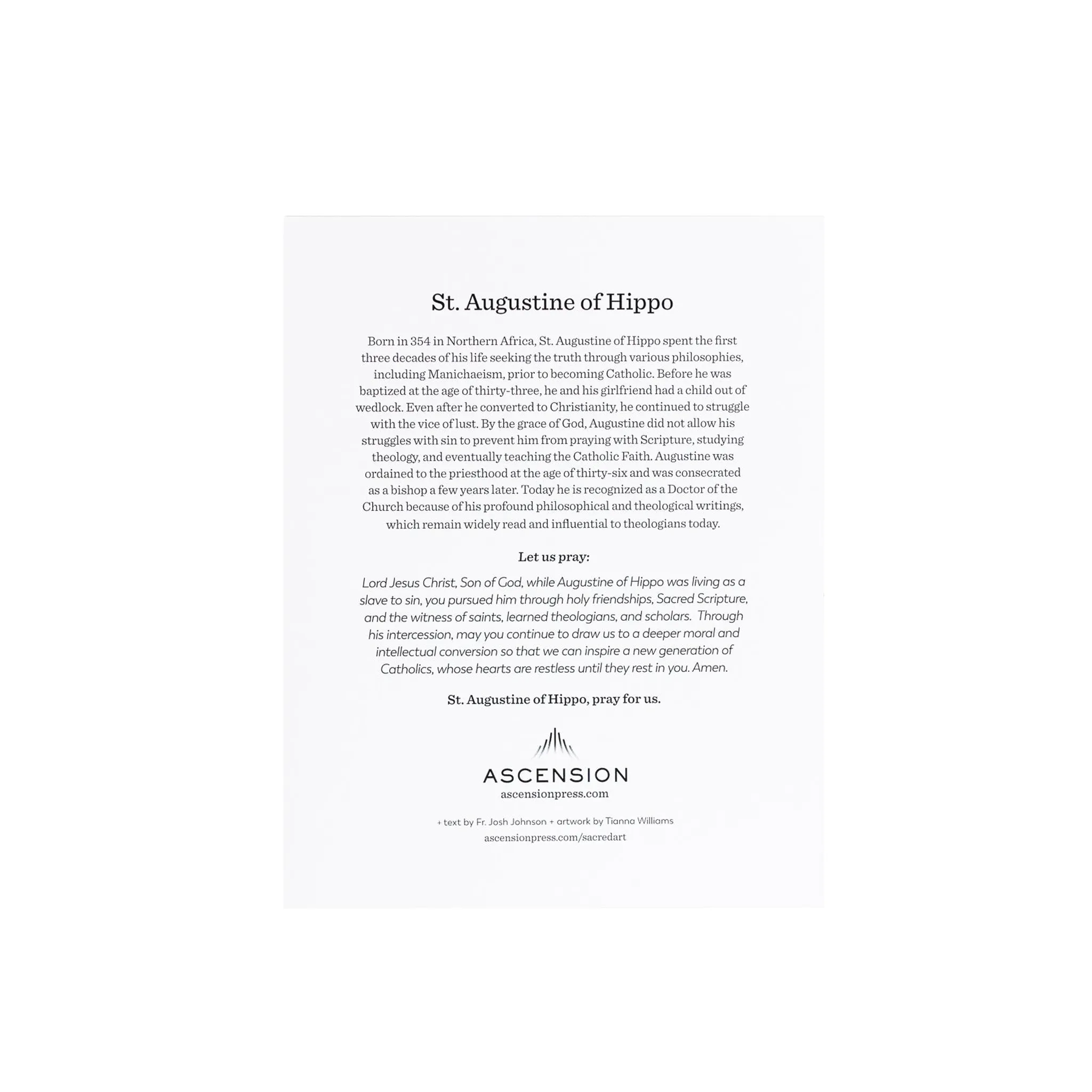 St. Augustine Prayer Cards (Pack of 10) - Image 3