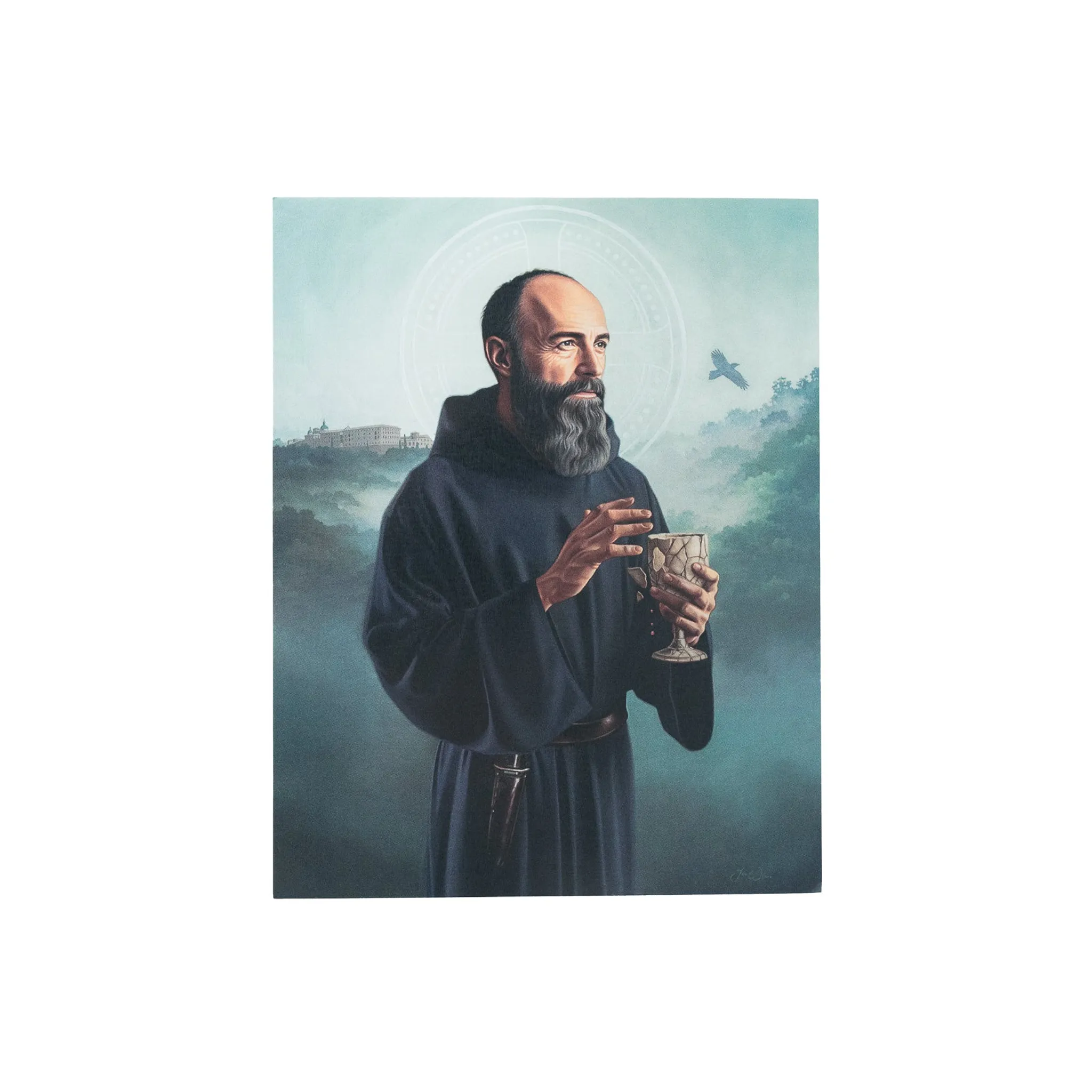 St. Benedict of Nursia Sacred Art 5x7 Prayer Cards - Image 2